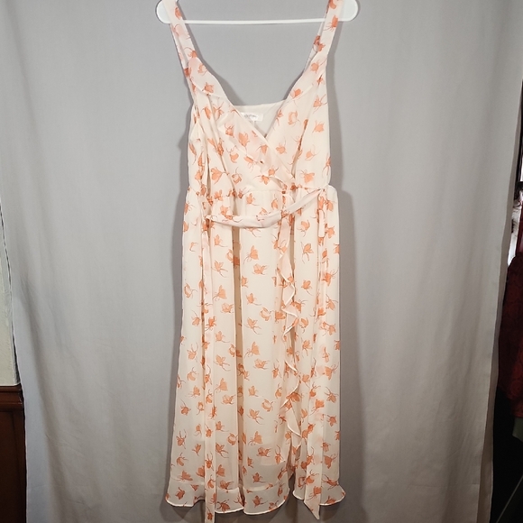 Motherhood Dresses & Skirts - Motherhood Floral Print Maternity Dress with Orange Accents Size L